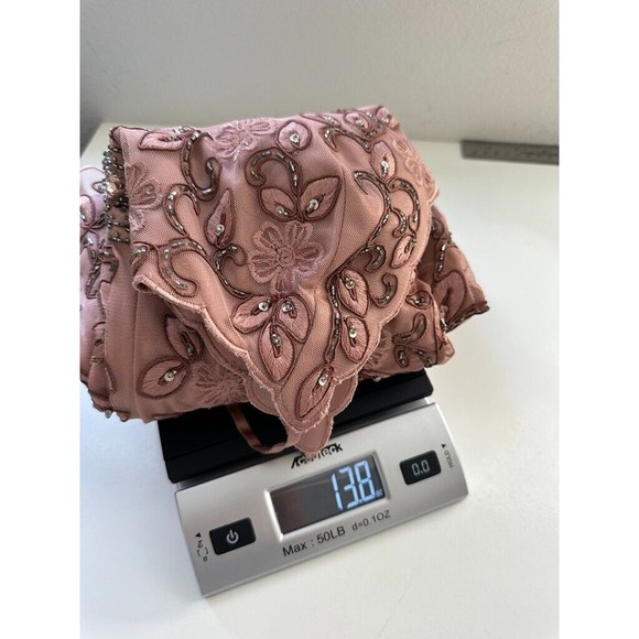 Sue Wong Nocturne Women's Beaded Mini Dress Pink Size 4 Scalloped Lined V-Neck - Picture 10 of 10